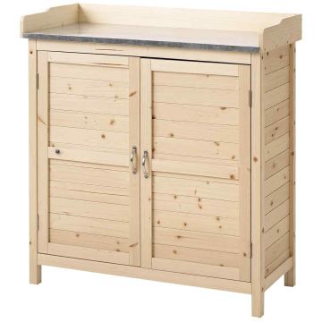 Dārza skapītis instrumentiem Outsunny 83x40x92cm, gaiši brūnā krāsā