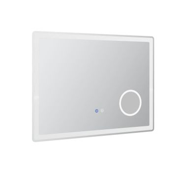 Vannas istabas spogulis ar LED apgaismojumu Kleankin 80x3,8x60cm, melnas krāsas
