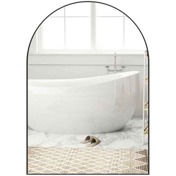 Vannasistabas spogulis ar LED apgaismojumu Homcom 50x3x70cm, melnas krāsas