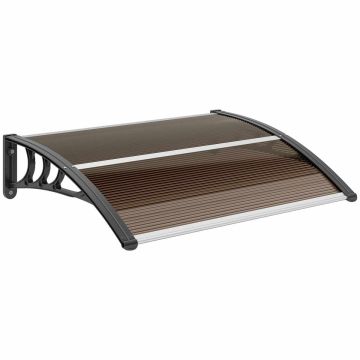 Mājiņas pārsegs virs durvīm Outsunny 100x75x23cm, melnas/brūnas krāsas
