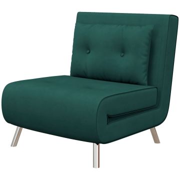 Atpūtas krēsls-gulta Homcom 77x88x83cm, tumši zaļā krāsā