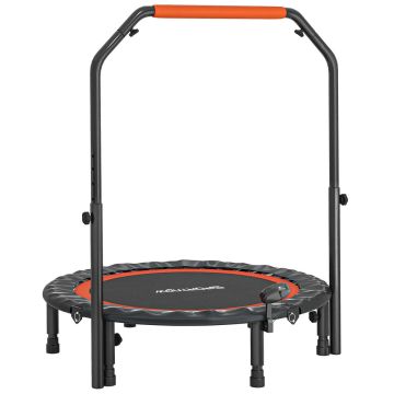 Fitnesa batuts ar rokturi Homcom 102x102x123cm, melnas krāsas