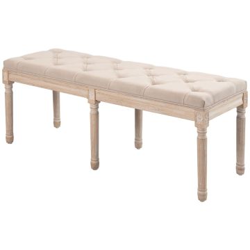 Mīksts sols Homcom 117x40x48cm, baltas/krēmkrāsas