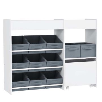 Rotaļlietu plaukts Aiyaplay 105x30x80cm., balts/pelēks
