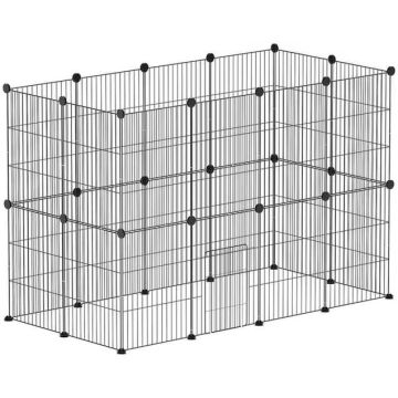 Dzīvnieku aploks PawHut 120x60x80cm, melns