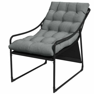 Dārza krēsls Outsunny 62x110x88cm., pelēks/melns.