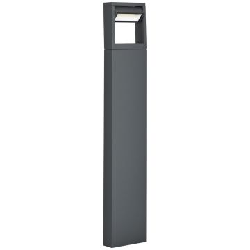 Dārza lampa ar saules bateriju Outsunny 16x5x90cm, tumši pelēkā krāsā