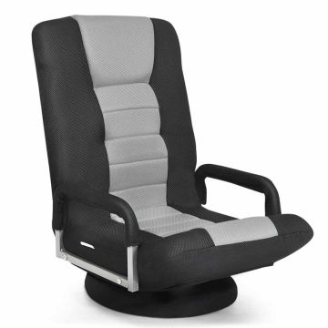 Gaming chair, 6-position backrest, foldable, Gray, 54.61 × 60.96–86.36 × 74.93 cm