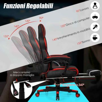Gaming chair CB10159RE, 68.5 × 120.5–130.5 × 68.5 cm