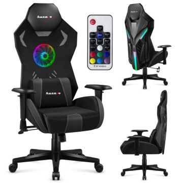 Spēļu krēsls Huzaro Combat 7.6 RGB Black, 90 × 33 × 60 cm