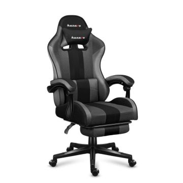 Игровое кресло Huzaro Force 4.7 Grey Mesh, с подставкой для ног, Серое, 81 × 29 × 54 см