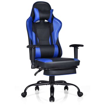 Gaming chair, Black/blue, 58 × 67 × 121–131 cm