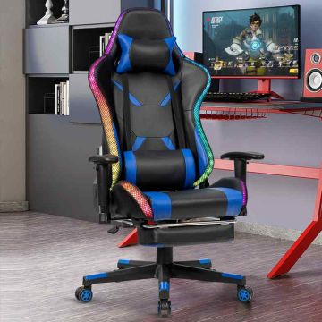 Gaming chair, LED lighting, 70 × 73 × 126–136 cm