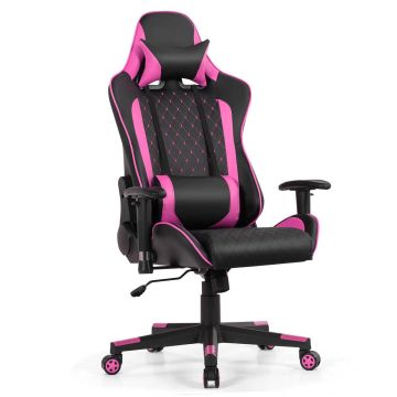 Gaming chair, Pink, 73 × 127–137 × 66 cm