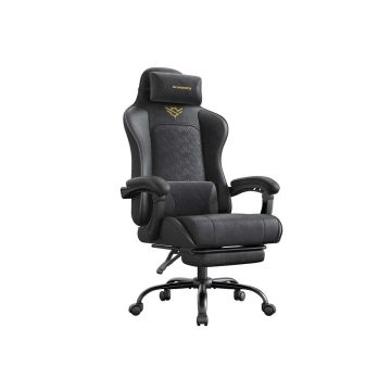 Spēļu krēsls SONGMICS OBG079B01, Ar kāju balstu, 70 × 70 × 123,5–133 cm