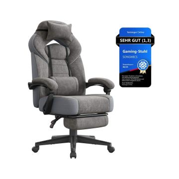 Spēļu krēsls SONGMICS OBG77BR, ar kāju balstu, 72,4 × 69,7 × 121–133 cm