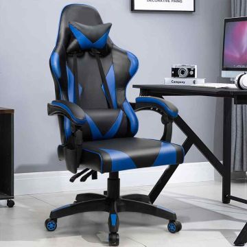 Gaming chair, green/red, 28.5 × 49–53 × 28.5 in