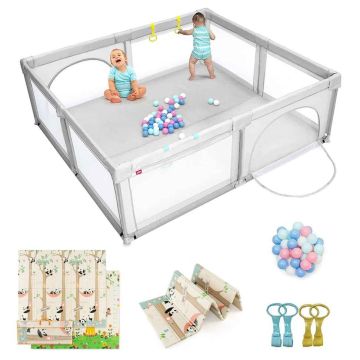 Playpen, with mattress, 50 balls, 206 × 185.5 × 68 cm