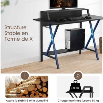 Gaming table HW67593, Black, 122 × 104 × 60 cm