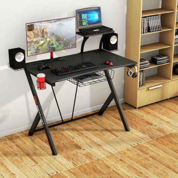 Gaming desk, K-shaped, 52 × 23.5 × 40 inches