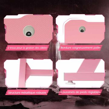 Gaming desk, Z-frame, Pink/black, 119.38 × 59.69 × 69.85 cm