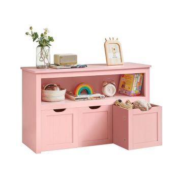 Rotaļlietu kaste VASAGLE LHS380W01, ar integrētu kasti, 102 × 60 × 30 cm