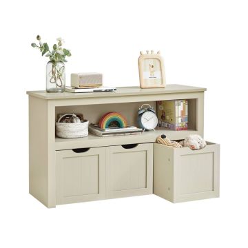 Rotaļlietu kaste VASAGLE LHS380W01, ar plauktiem, 102 × 60 × 30 cm