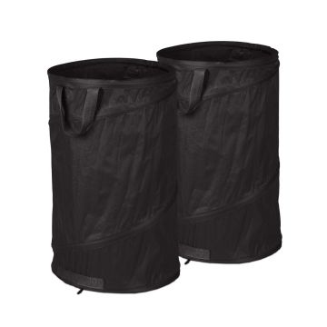 Dārza atkritumu maisi Relaxdays, 2 gab., 120 l, Melna, Ø 45 × 72 cm