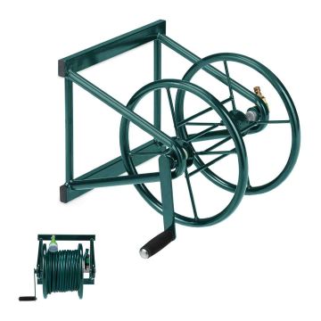 Šļūtenes spole Relaxdays 10033784.0, aptuveni 60 m 5/8 collu šļūtenei, 55 × 36 × 50 cm