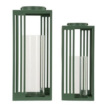 Linee Lamps, 2 pcs, Green, 18.3 × 43.5 × 18.3 cm; 15 × 36.5 × 15 cm