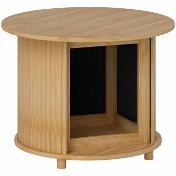 Kafijas galdiņš Homcom 60x45cm, gaiši brūns