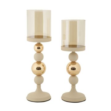 Glassy candlesticks, 2 pcs, Ø 10 × 32–36 cm