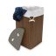 Veļas grozs 65x49.5x37cm, 60l., brūns/balts