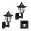 2 āra sienas lampu komplekts 25x17x12cm., melns/sudraba krāsa