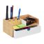 Органайзер для пишущих инструментов с 1 отделением 10х25х15,5 см., светло-коричневый/белый