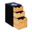 Rakstāminstrumentu organizators ar 3 nodalījumiem 28x17x21,5 cm., melns/gaiši brūns