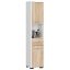 Tall bathroom cabinet FIN, 2 doors, 1 drawer, 1 open shelf, white, 30 × 140 × 30 cm