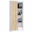 Biroja plaukts AKORD R80 CLP, 1 durvis, 8 plaukti, balta ozola krāsā, 80 × 180 × 35 cm