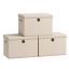 SONGMICS storage boxes, 3 pcs., with lids, Sand, 43 × 30 × 30 cm