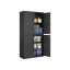 Dokumentu skapis SONGMICS OMC016B01, 4 durvis, 5 plaukti, Melna, 40 × 80 × 180 cm