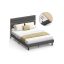 VASAGLE double bed frame, for 140 × 190 cm mattress, Grey, 202 × 146 × 110/116.5 cm