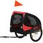 PawHut Pet Bike Trailer 140x71x83cm, black/red