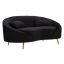 Two-seater sofa Oslo, 2-seater with 2 cushions, Black/gold, 148 × 68 × 84 cm