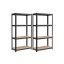 Комплект из 2 полок для хранения 40x80x160 см, черный/светло-коричневый