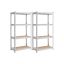 Комплект из 2 полок для хранения 40x80x160 см, серебристый/светло-коричневый