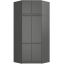 Corner wardrobe S100, with extension, 6 doors, gray, 100 × 235 × 50 cm