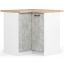 Stūra virtuves skapītis OLIWIA S90/90, 2 durvis, balta/pelēka, 90 × 85 × 46 cm