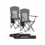 SONGMICS Camping Chairs, 2 pcs, Gray, 51.5 × 86.5 × 97 cm