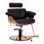 Barber chair Gabbiano Florence, with hydraulic lift and adjustable headrest, Black