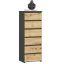 Kumode AKORD CL6, 6 atvilktnes, pelēka/brūna, 40 × 109 × 35 cm